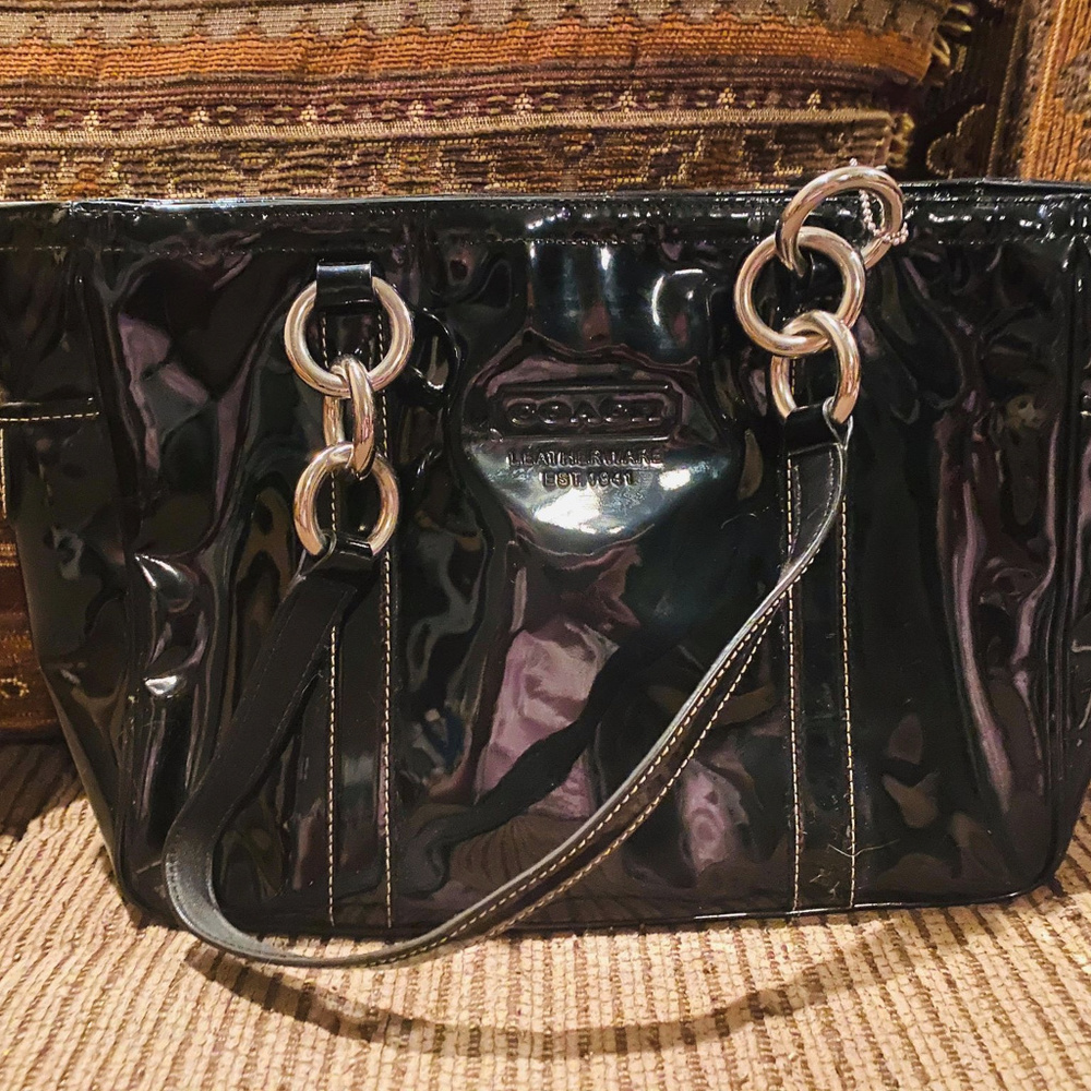 Coach Black Patent Leather Purse